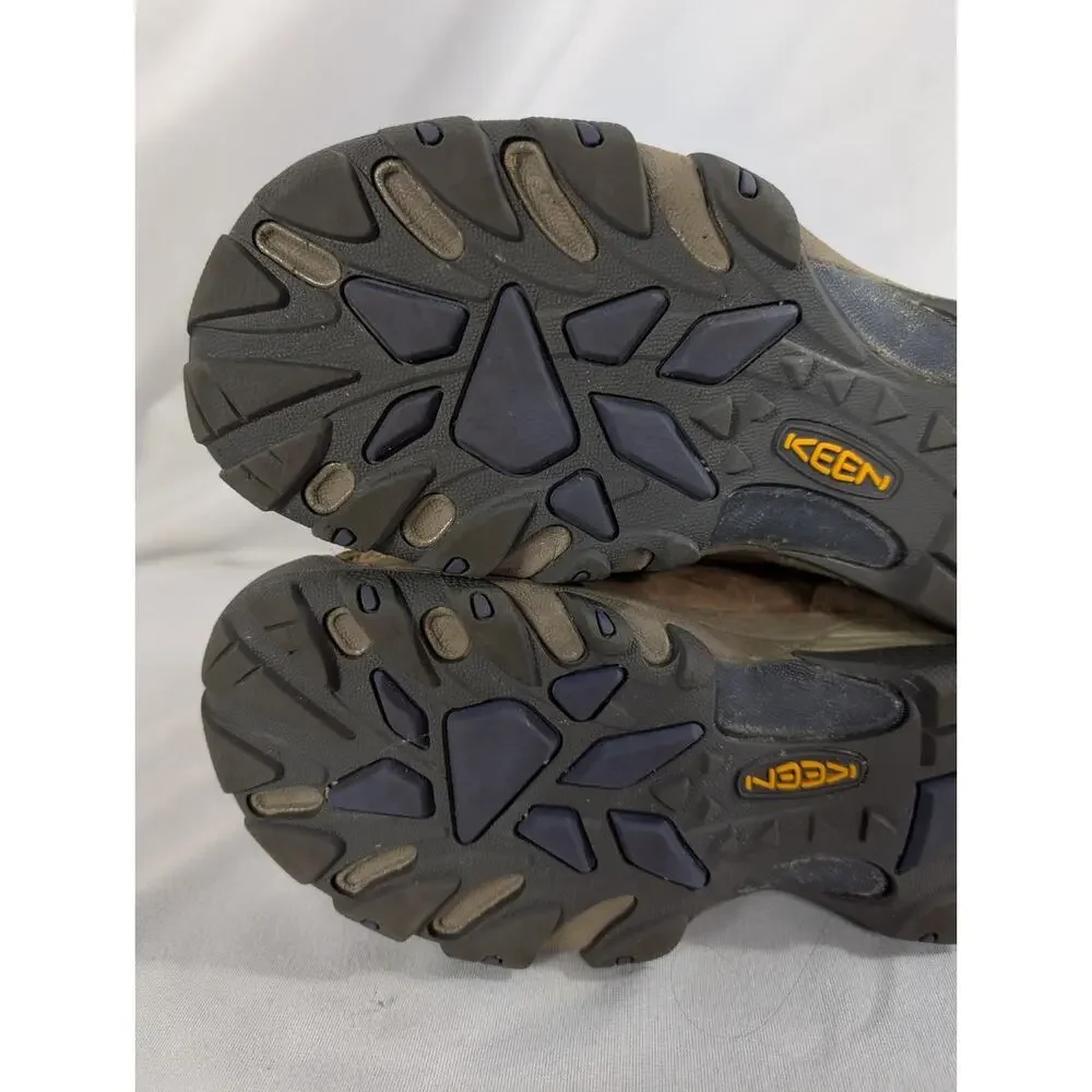 KEEN Targhee II Mid Waterproof Womens 9.5 Brown Leather Hiking Boots 5217-SBFS